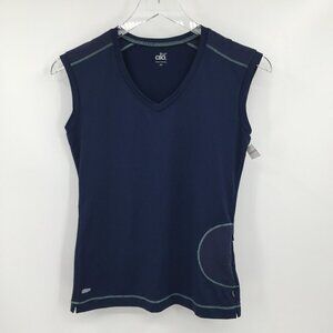 ALO Yoga CoolFi sleeveless blue v-neck athletic workout top shirt women XS
